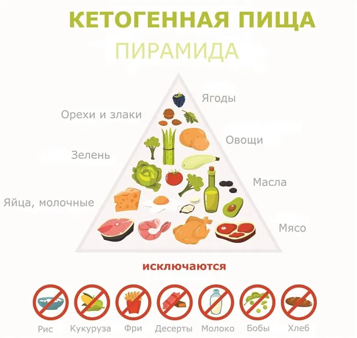 Пищевая пирамида кетогенной диеты при эпилепсии