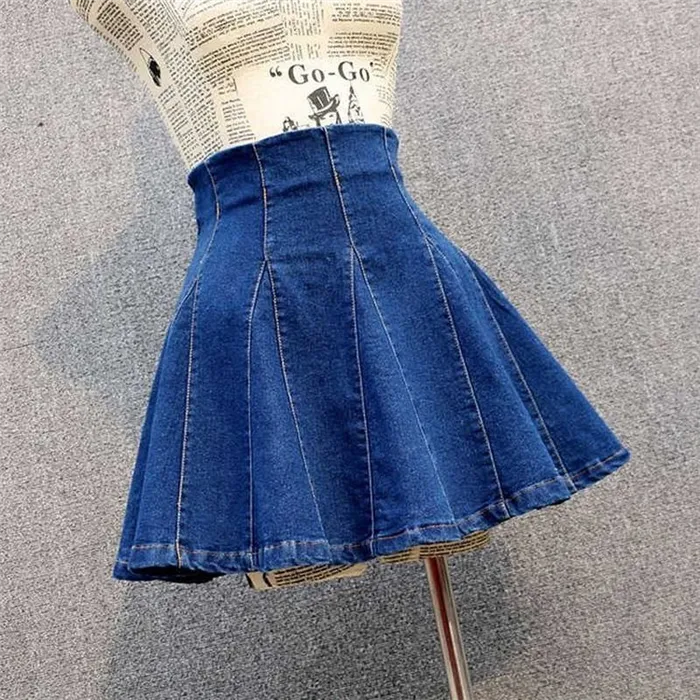 Джинсовая юбка с высокой талией