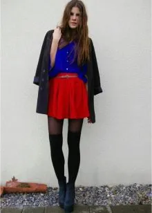 Красная юбка: с чем носить? Фото. Что одеть с красной юбкой. 41