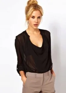 Прозрачная блузка: создаем стильный лук. Как носить прозрачную блузку. 51