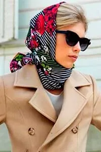 Как носить шелковый платок стильно и просто. Как носить шелковый платок. 7