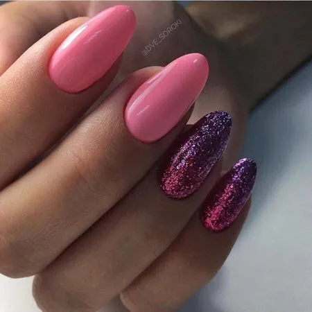 Красивый розовый маникюр 2020-2021. Фото трендового дизайна на короткие и длинные ногти. С каким цветом сочетается розовый на ногтях. 8
