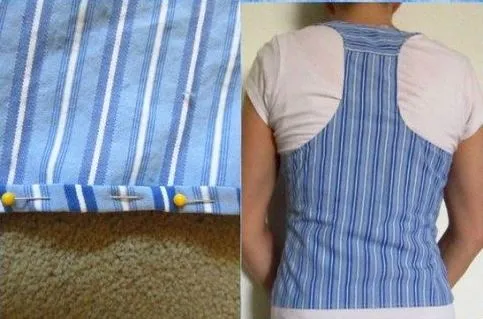 10 способов переделать мужскую рубашку в женскую модную одежду. Как из рубашки сделать платье. 30