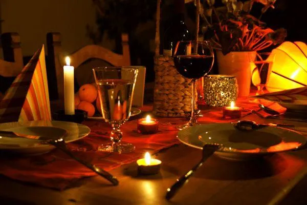 романтический ужин при свечах