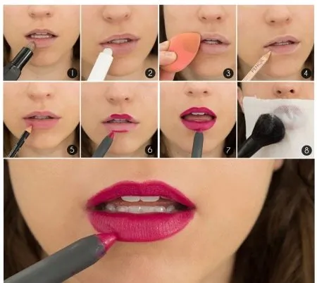 Как правильно красить губы — раскрываем секреты макияжа. Как красиво накрасить губы. 18