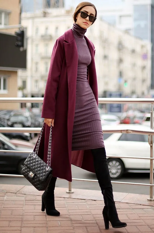 Стильные трикотажные платья осень-зима 2022-2023: фото идеи луков