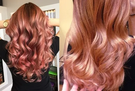 Пепельно-розовый цвет волос. Кому подходит, как выбрать, получить нужный оттенок, краски и тоники, техника омбре, окрашивание кончиков и блонд. Фото. Розовый оттенок волос на блондинках как сделать. 4