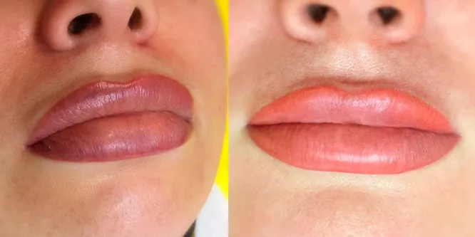 Перманентный макияж губ, контур и татуаж с растушевкой – как сделать более четким натуральный. Как сделать контур губ. 4