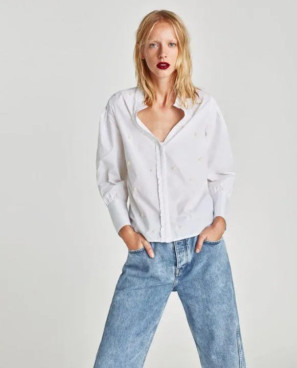 Рубашка с джинсами: фото-идеи для модных образов. Как носить рубашку с джинсами женщине. 54