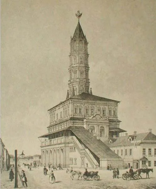 Сухарева башня, изображение 1840-х годов. wikimedia