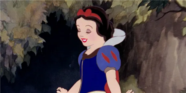 Snow White looks down