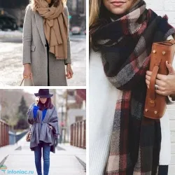 10 способов, как носить шарф зимой: с пальто, с пуховиком, с капюшоном. Как носить шарф с пуховиком 19