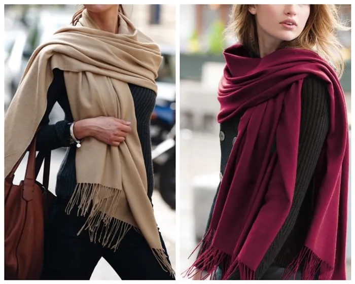 Как завязать шарф с пальто? 10 способов. Как носить шарфы с пальто 38