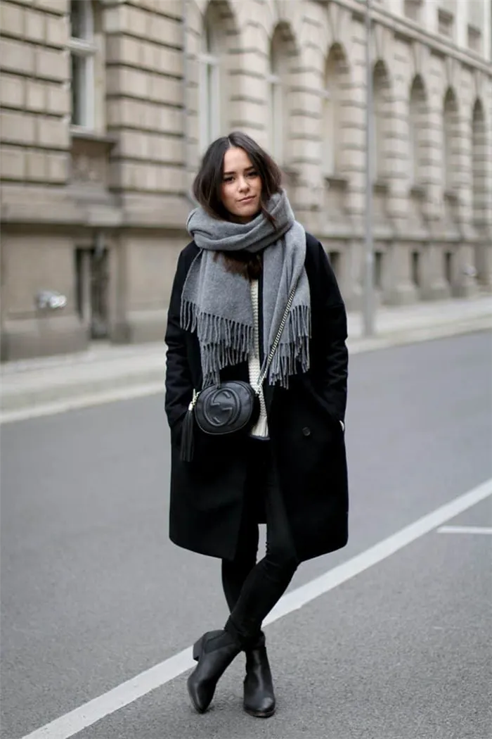 Как красиво носить шарф с пальто: ТОП стильных образов. Как носить шарф с пальто 26