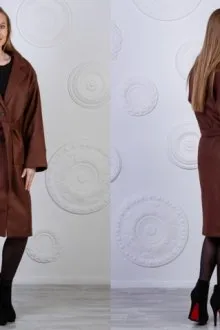 Пальто женское с запахом: длинное, короткое. Пальто без пуговиц с запахом как называется? 40